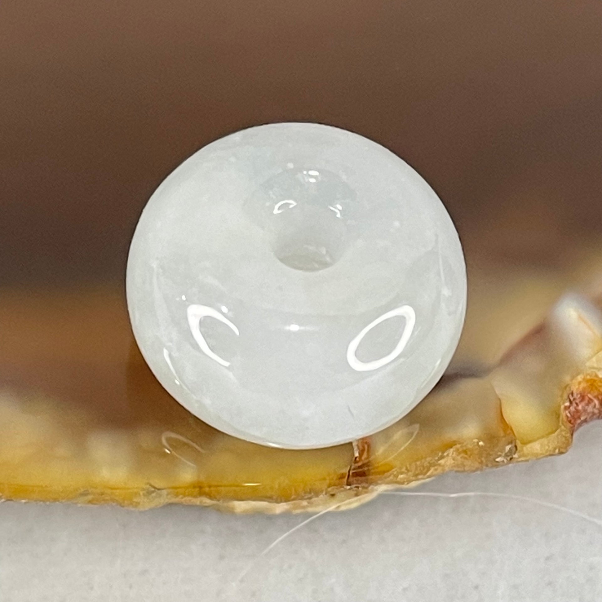 Type A Icy Jelly Faint Gren Lavender Jadeite Ping An Kou Charm/Pendant 2.48g 12.9 by 7.6mm - Huangs Jadeite and Jewelry Pte Ltd