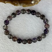 Very Good Grade Natural Transparent Dark Black Super 7 Beads Bracelet 非常好的等级天然透明深黑色超级七珠手链 19.57g 15.5cm 8.7mm 22 Beads - Huangs Jadeite and Jewelry Pte Ltd