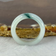 Type A Light Green with Blueish Green Patch Jadeite Ring 3.82g 6.0 by 3.6mm US8.25 HK18 - Huangs Jadeite and Jewelry Pte Ltd