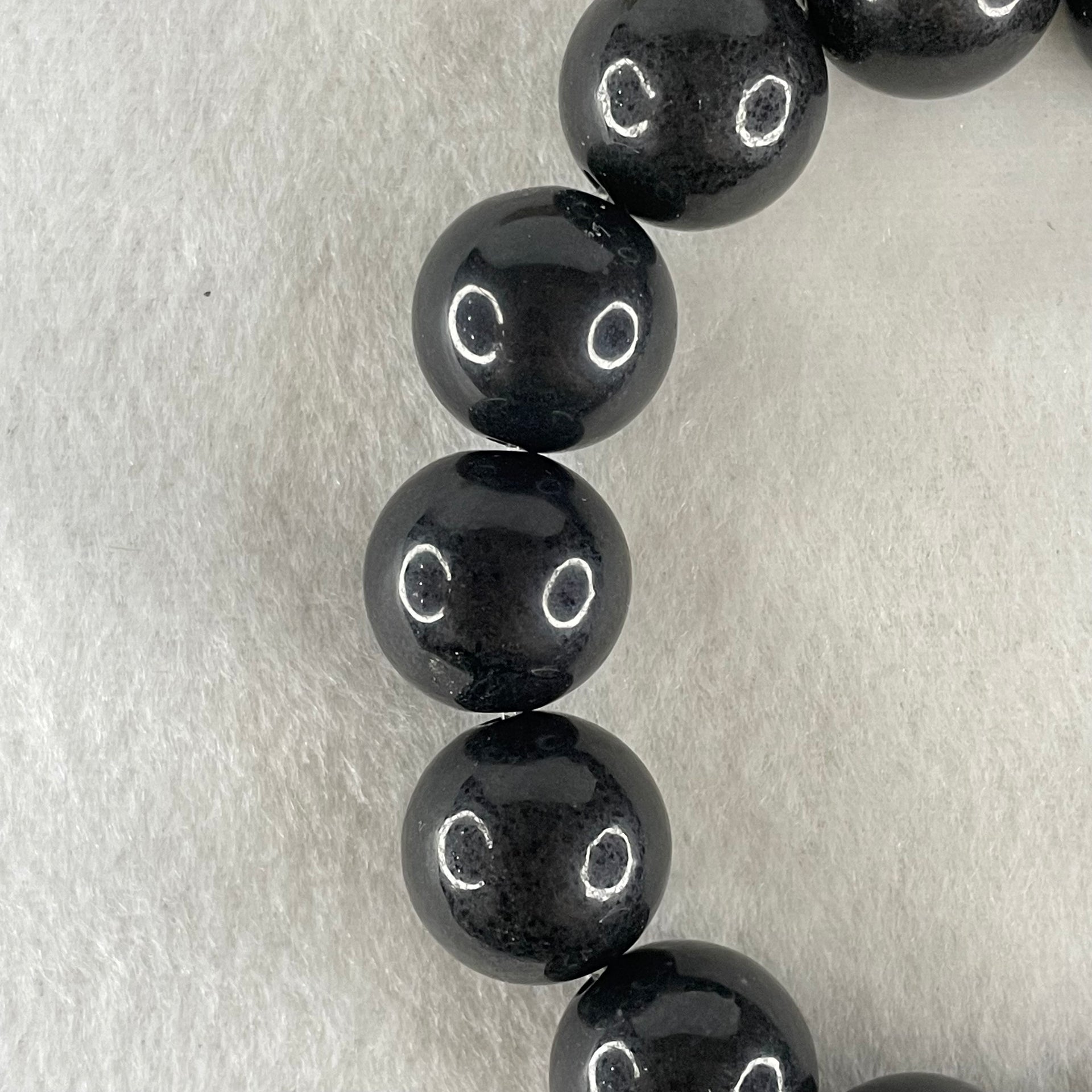 Natural Magnetite Beads Bracelet 84.61g 17cm 16.0mm 14 Beads - Huangs Jadeite and Jewelry Pte Ltd
