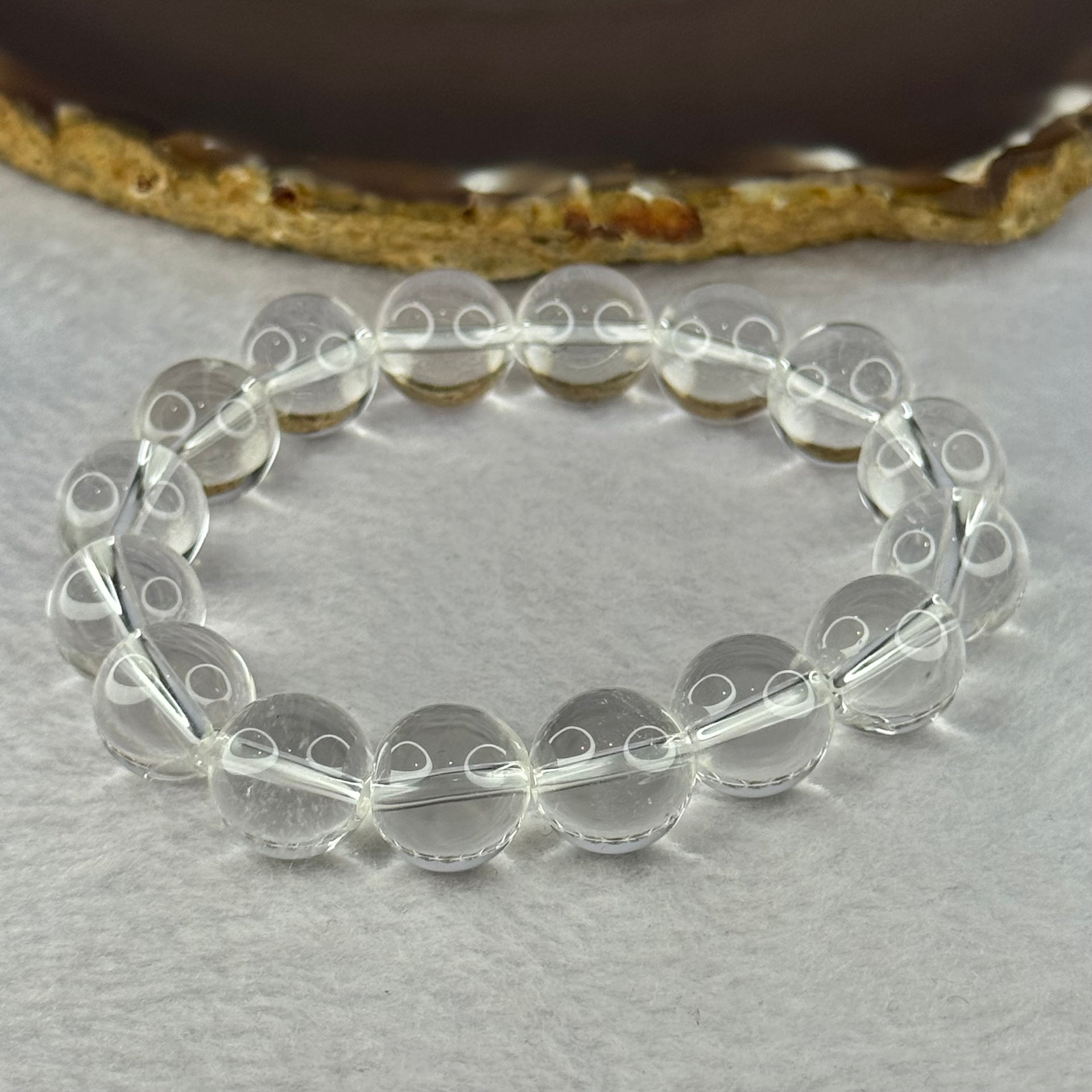 Natural Clear Quartz Beads Bracelet 天然白水晶手链 46.33g 17.5cm 12.9mm 16 Beads - Huangs Jadeite and Jewelry Pte Ltd