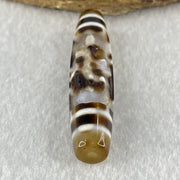 Natural Powerful Tibetan Old Oily Agate Zha Ji La Mu Female Cai Shen Carvings on 9 Eyes Dzi Bead Heavenly Master (Tian Zhu) 九眼扎基拉姆女财神天珠 13.88g 57.4 by 13.3mm - Huangs Jadeite and Jewelry Pte Ltd