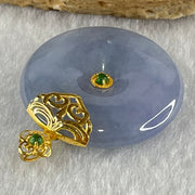 Type A Deep Intense Lavender Jadeite Ping An Kou Donut in 18K Yellow Gold AU750 Clasps 8.51g 26.0 by 5.8mm - Huangs Jadeite and Jewelry Pte Ltd