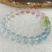 Very Very High Grade Transparent Natural Morganite Beryl Beads Bracelet 19.88g 15.5cm 8.9mm 22 Beads - Huangs Jadeite and Jewelry Pte Ltd
