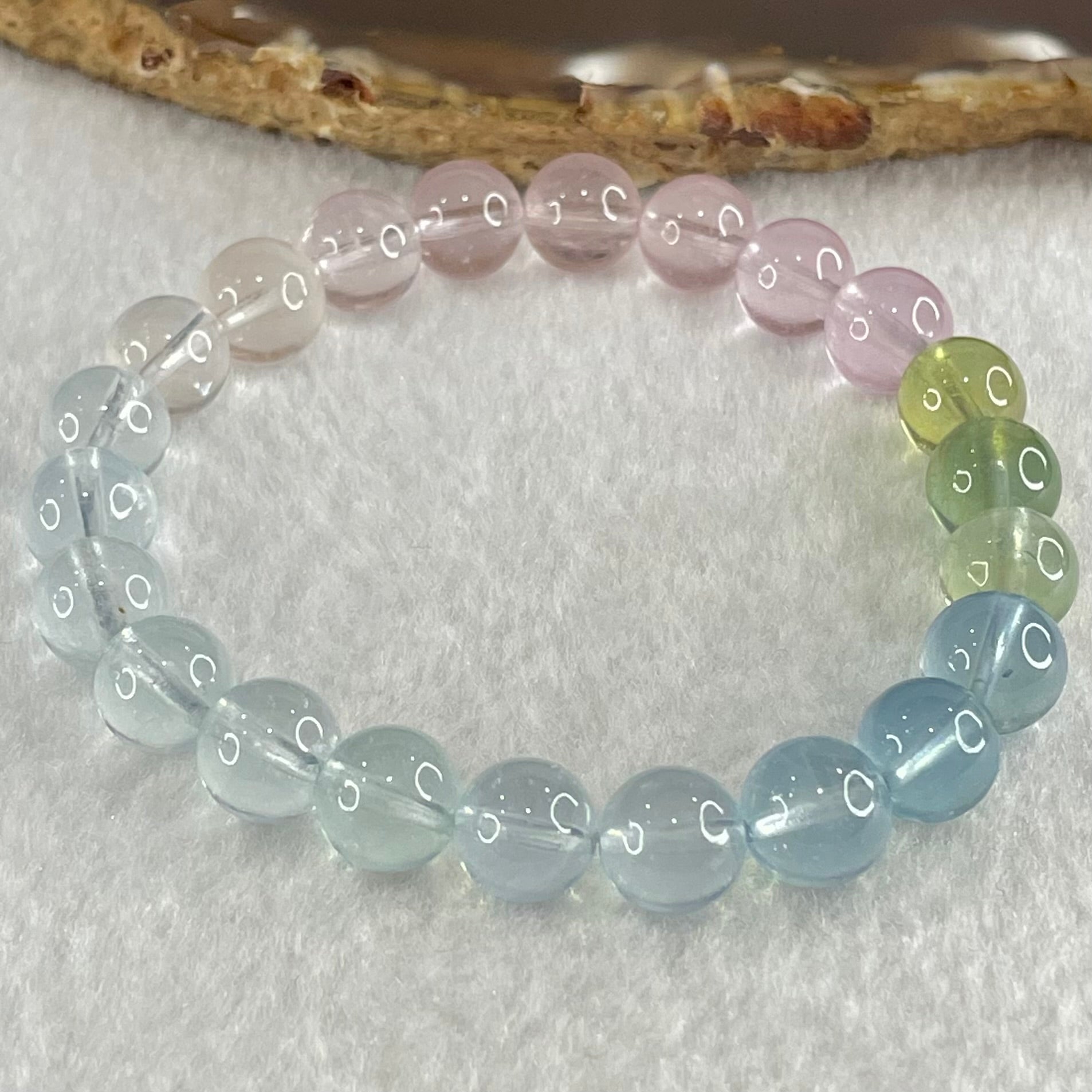 Very Very High Grade Transparent Natural Morganite Beryl Beads Bracelet 19.88g 15.5cm 8.9mm 22 Beads - Huangs Jadeite and Jewelry Pte Ltd