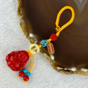 Natural Red Cinnabar Milo Buddha Pendent 15.90g 25.6 by 21.5 by 10.3mm - Huangs Jadeite and Jewelry Pte Ltd