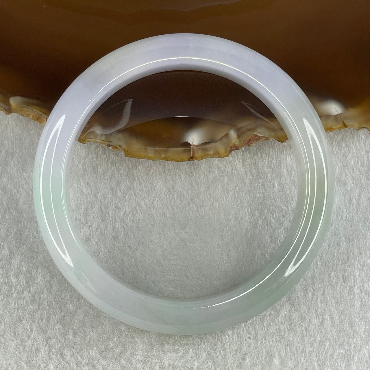 Type A Natural Light Lavender Light Green Jadeite Bangle 48.46g Inner Diameter 51.0mm 12.7 by 7.8mm (Slight Internal Lines) - Huangs Jadeite and Jewelry Pte Ltd