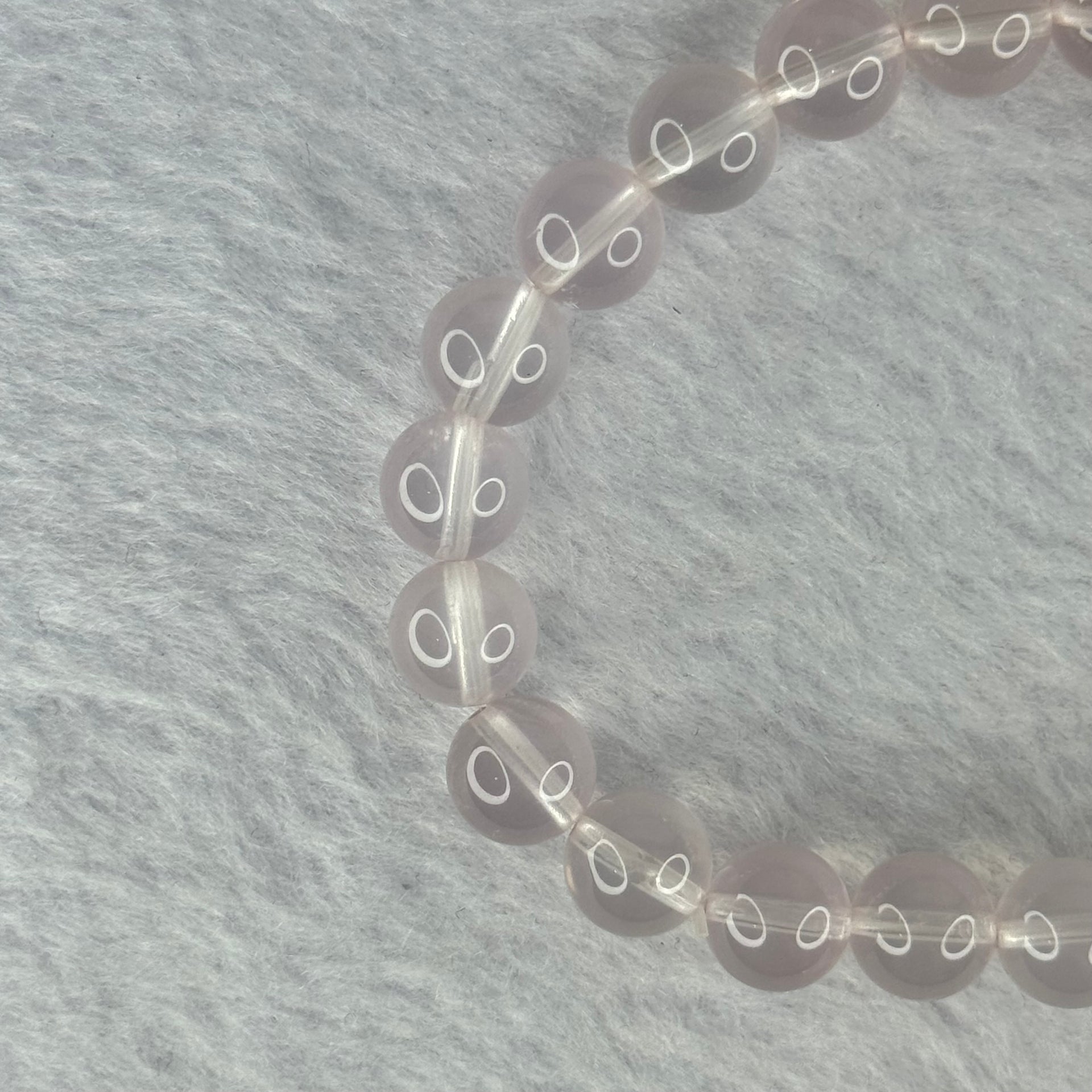 Natural Rose Quartz Beads Bracelet 天然玫瑰石英珠手链20.88g 16cm 8.9mm 22 Beads - Huangs Jadeite and Jewelry Pte Ltd