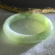 Type A Light Green with Green Patches Jadeite Bangle 43.14g Inner Diameter 53.2mm 10.6 by 8.0mm (Slight Internal Lines) - Huangs Jadeite and Jewelry Pte Ltd