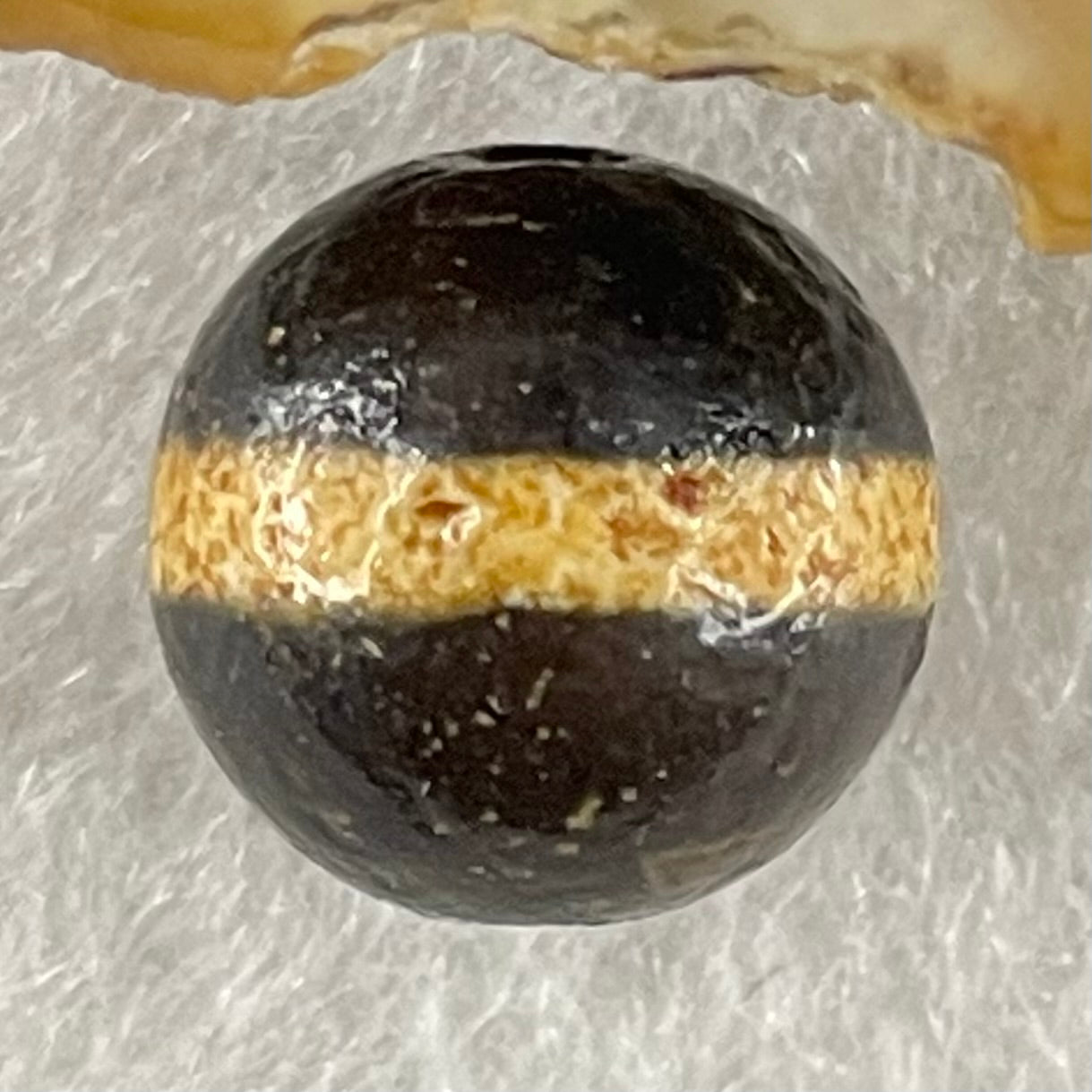 Natural Powerful Tibetan Old Oily Agate 1 Lines Dzi Bead Heavenly Master (Tian Zhu) 1.53g 10.3 by 10.6mm - Huangs Jadeite and Jewelry Pte Ltd