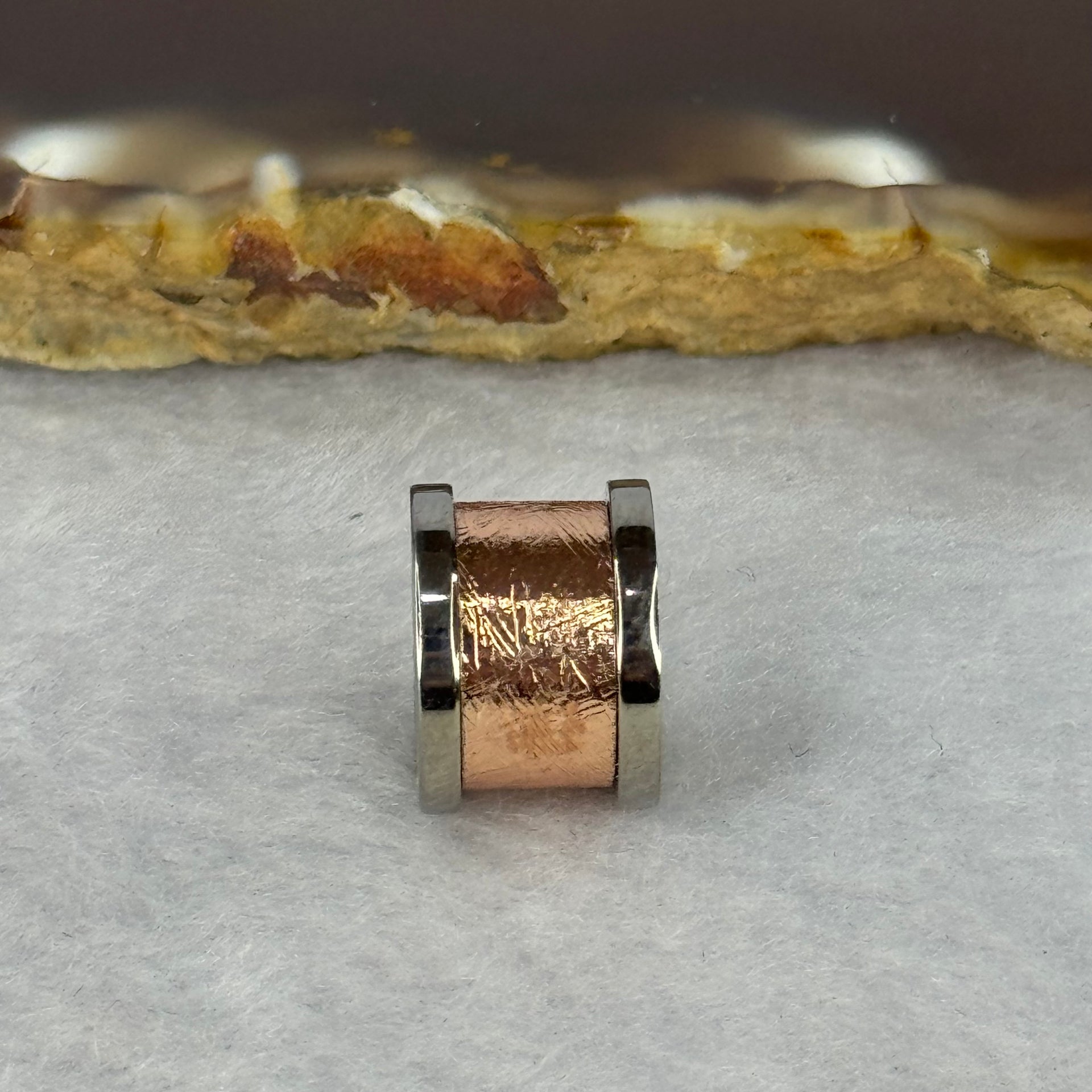 12.0mm Meteorite in Titanium Pendent / Charm (Rose Gold Color) 2.73g 9.1 by 12.4mm - Huangs Jadeite and Jewelry Pte Ltd