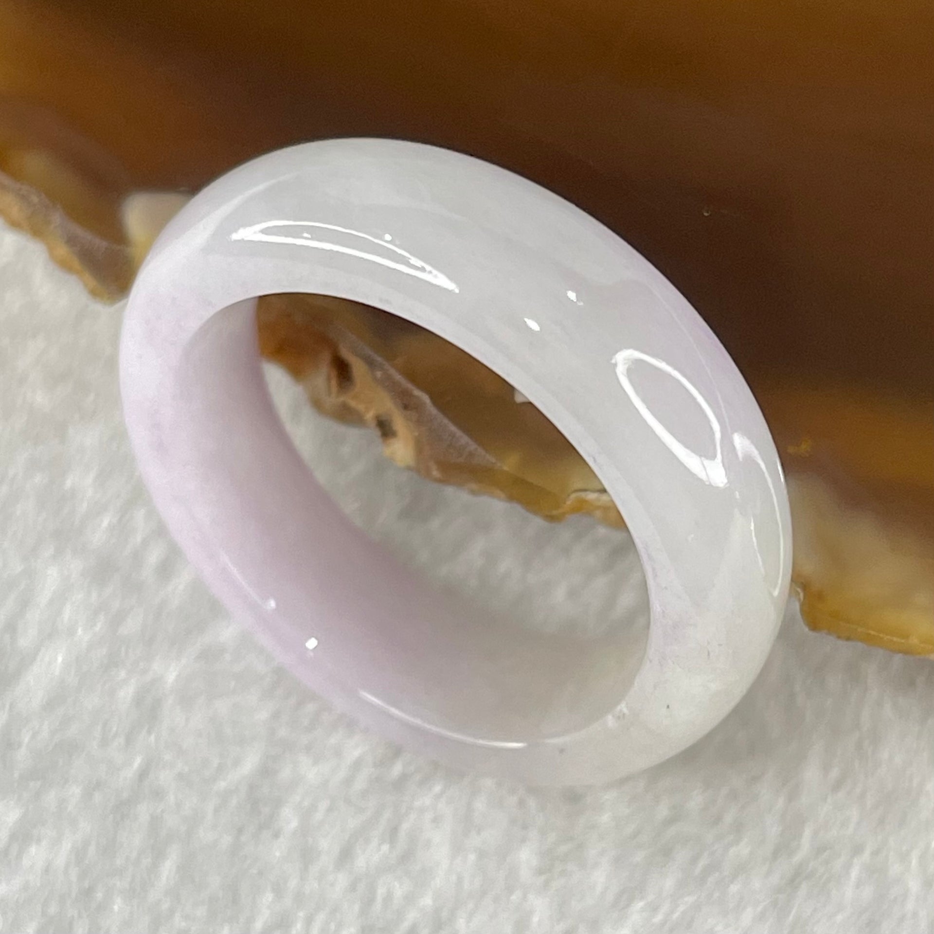 Type A Faint Lavender Jadeite Ring 4.65g 6.7 by 3.8mm US9.4/HK21 (Very Slight Internal Line) - Huangs Jadeite and Jewelry Pte Ltd