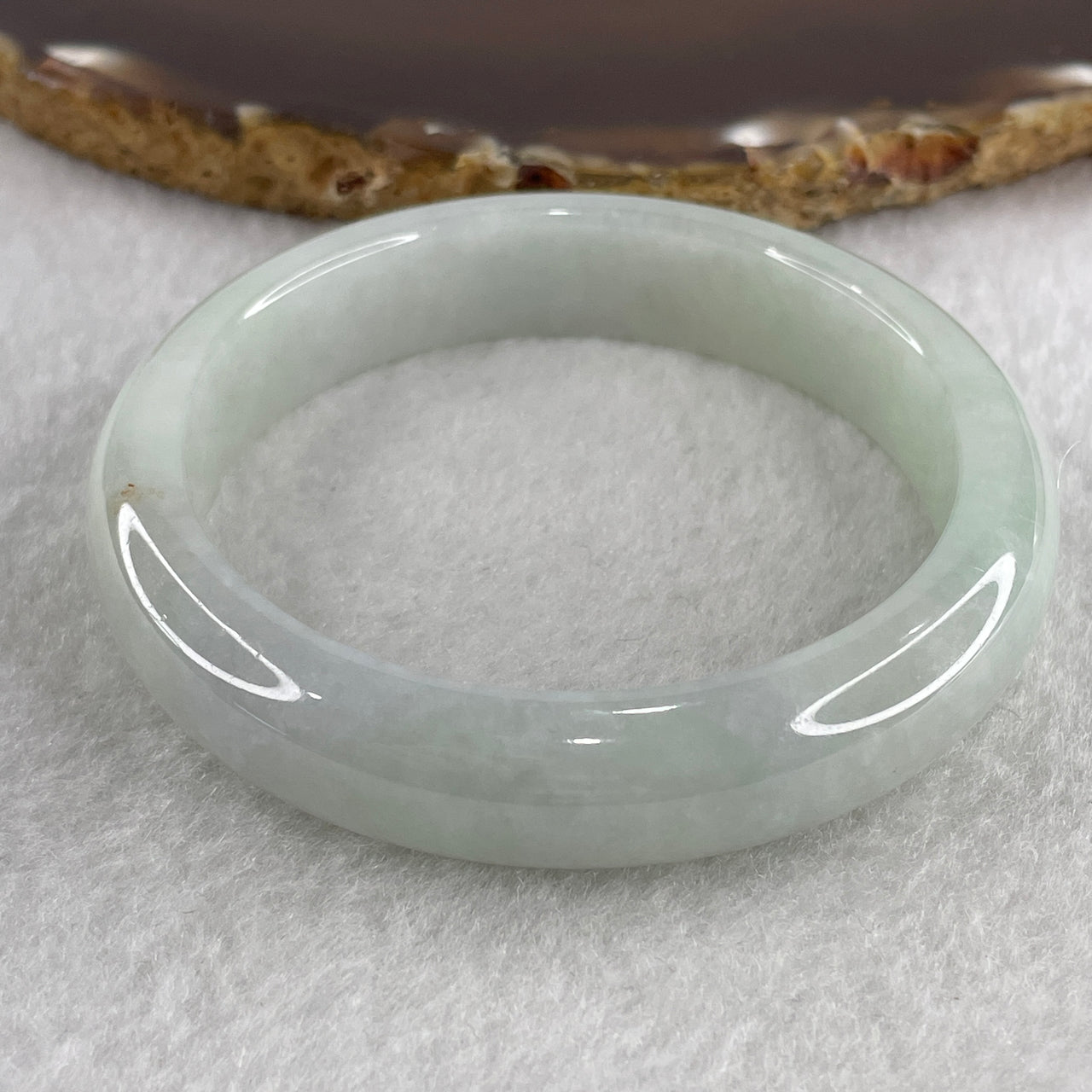 Type A Blueish Green with Faint Lavender and Brownish Spot Jadeite Bangle Internal Diameter 53.8mm 47.48g 12.3 by 7.6mm (Close to Perfect ) - Huangs Jadeite and Jewelry Pte Ltd