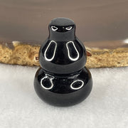 Natural Black Obsidian Mini Hulu Display 12.92g 29.2 by 20.6mm - Huangs Jadeite and Jewelry Pte Ltd