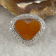 Natural Type A Red Jadeite Heart Pendant in S925 Sterling Silver | Love, Passion & Courage Talisman (2.63g | 8.6 x 11.8 x 2.5mm) - Huangs Jadeite and Jewelry Pte Ltd