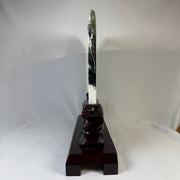 Natural Type A Light Green Light Lavender with Dark Green Patches Jadeite 8 Prosperity Horses with Wooden Stand Display 9,352.7g 275.0 by 100.0 by 360.0mm - Huangs Jadeite and Jewelry Pte Ltd