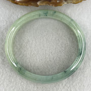 Certified Natural Type A Jelly Green & Green Piao Hua Jadeite Oval Bangle | (43.47g | 54.3mm Inner Diameter | 13.8mm x 6.6mm | Very Very Slight External Rough | Radiance, Steady Wealth "Zheng Cai" Anchor & Feng Shui Prosperity Catalyst) - Huangs Jadeite and Jewelry Pte Ltd