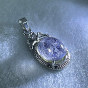 Good Grade Rare Natural Blue Dumortierite Rutilated Quartz in S925 Pendant 3.67g 12.7 by 10.9 by 7.5mm - Huangs Jadeite and Jewelry Pte Ltd