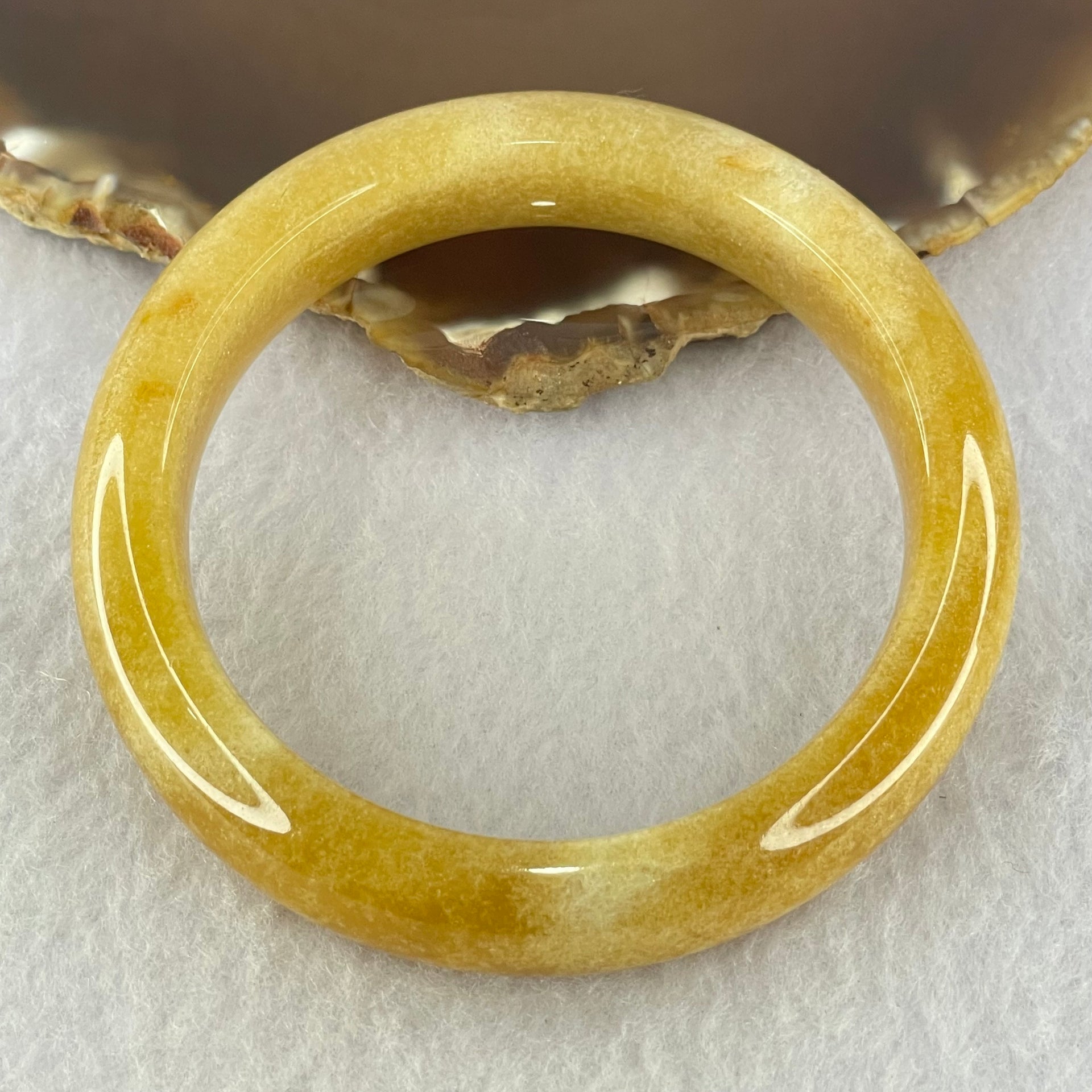 Yellowish Brown Sodium Feldspar Jade Bangle Internal Diameter 58.3mm 58.42g 14.0 by 10.2mm (Close to Perfect) - Huangs Jadeite and Jewelry Pte Ltd