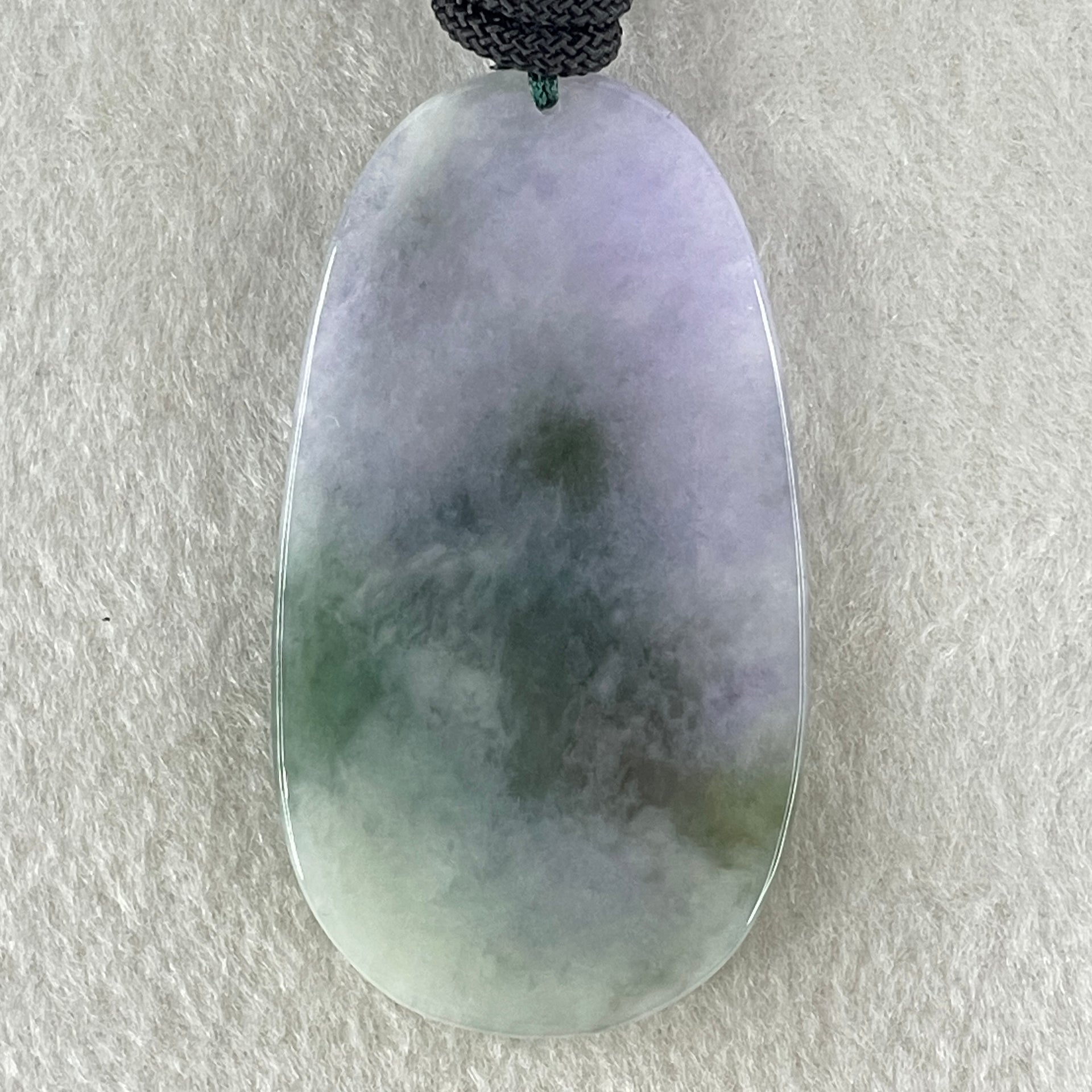 Grand Master Type A Lavender with Blueish Green and Yellowish Brown Jadeite Huang Cai Shen Chinese God of Wealth with Bat 38.89g 59.6 by 33.0 by 7.0mm - Huangs Jadeite and Jewelry Pte Ltd