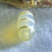 Natural Powerful Tibetan Old Oily Agate 3-Lines Dzi Bead Heavenly Master (Tian Zhu) 三行天诛 3.40g 19.9 by 10.5mm - Huangs Jadeite and Jewelry Pte Ltd