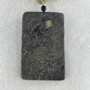 Natural Type A Dark Brown with Blueish Green Jadeite Cai Shen Ye God of Fortune Pendant 69.83g 73.2 by 47.9 by 9.0mm - Huangs Jadeite and Jewelry Pte Ltd