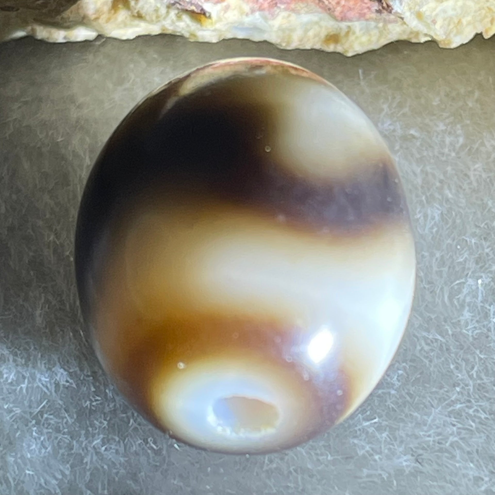 Natural Powerful Tibetan Old Oily Agate Tiger Tooth Daluo Dzi Bead Heavenly Master (Tian Zhu) 2.86g 13.6 by 12.0mm - Huangs Jadeite and Jewelry Pte Ltd