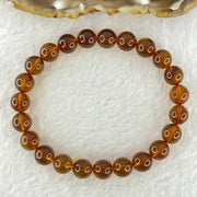 Natural Purple Honey Amber Beads Bracelet 天然紫蜜琥珀手链 6.00g 15cm 7.9mm 23 Beads - Huangs Jadeite and Jewelry Pte Ltd