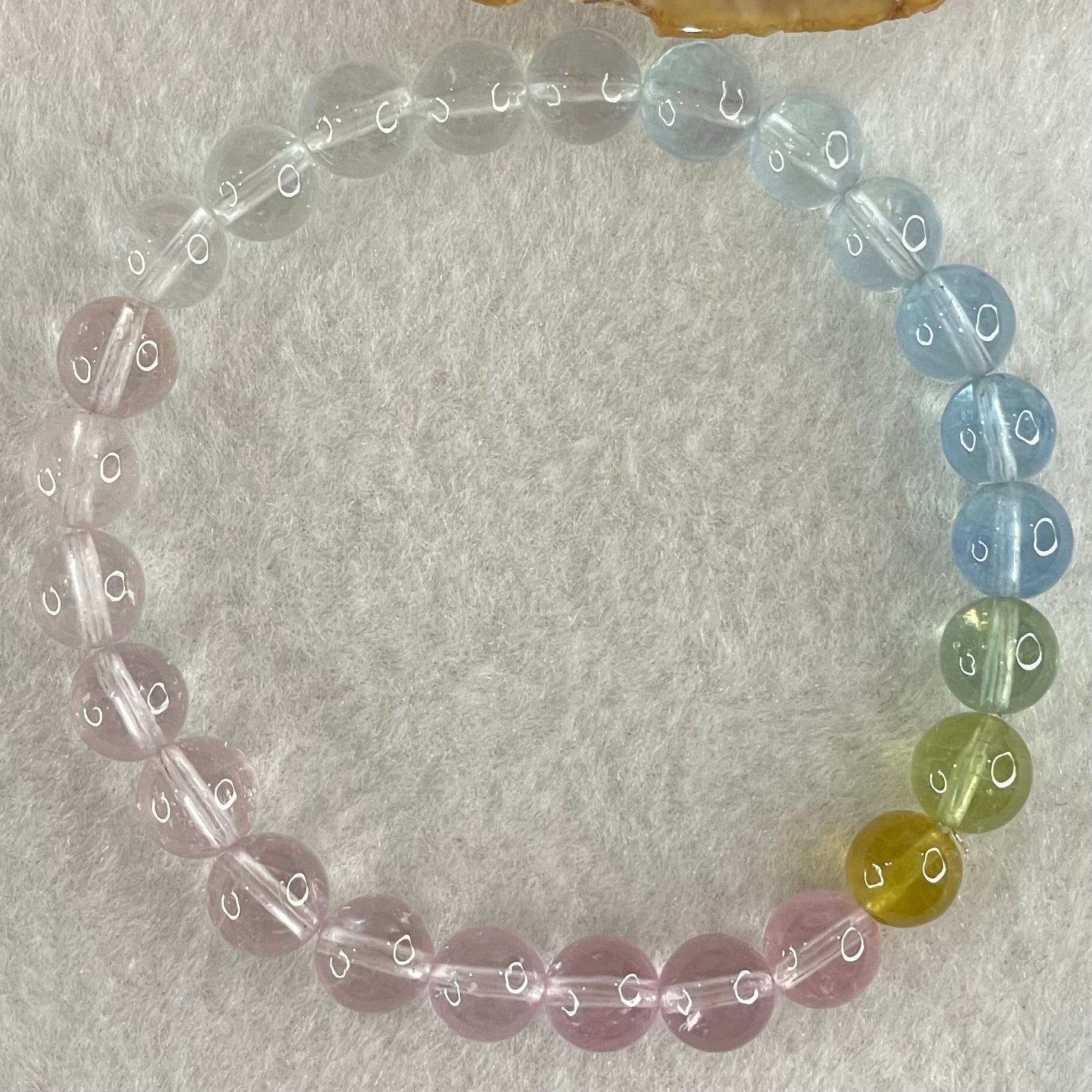 Very Very High Grade Transparent Natural Morganite Beryl Beads Bracelet 15.31g 15.5mm 7.8mm 25 Beads - Huangs Jadeite and Jewelry Pte Ltd