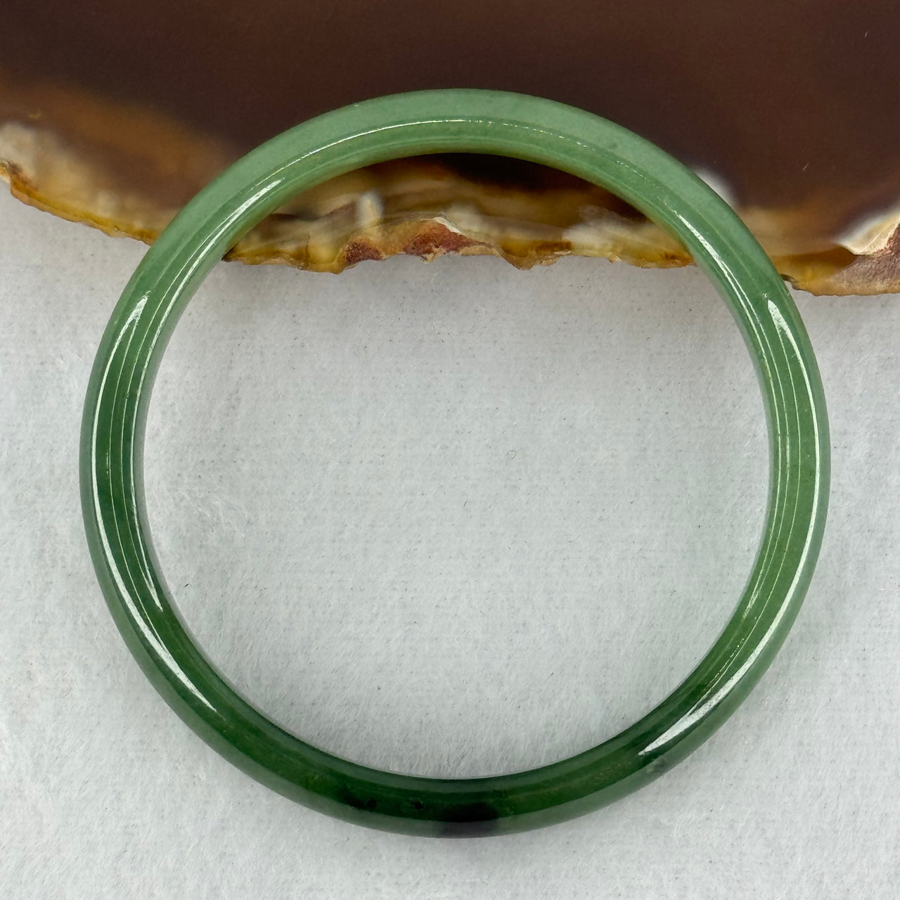 Baby or Kids Type A Green Jadeite Bangle Internal Diameter 44.4mm 13.44g 7.4 by 4.6mm (Slight Internal Lines) - Huangs Jadeite and Jewelry Pte Ltd