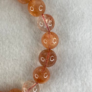 Average Grade Natural Red Sunstone Beads Bracelet 28.18g 15cm 10.8mm 18 Beads - Huangs Jadeite and Jewelry Pte Ltd
