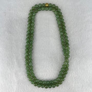 Type A Full Green Jadeite Beads Necklace 52.96g 68cm 6.7mm 108 Beads - Huangs Jadeite and Jewelry Pte Ltd