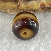 Natural Powerful Tibetan Old Oily Agate 1 Line Dzi Bead Heavenly Master (Tian Zhu) 1.89g 10.1 by 11.1mm - Huangs Jadeite and Jewelry Pte Ltd