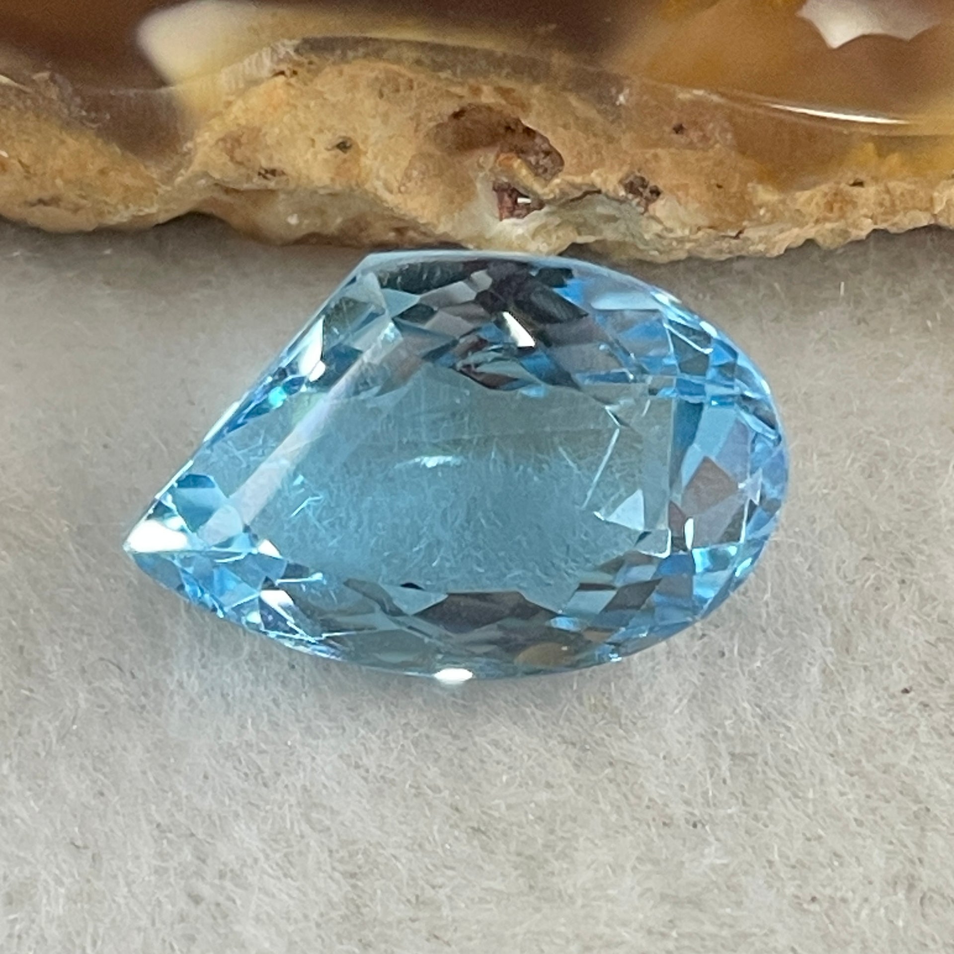 Natural Sky Blue Topaz Teardrop Shape 11.74ct 16.5 by 11.0 by 8.1mm - Huangs Jadeite and Jewelry Pte Ltd