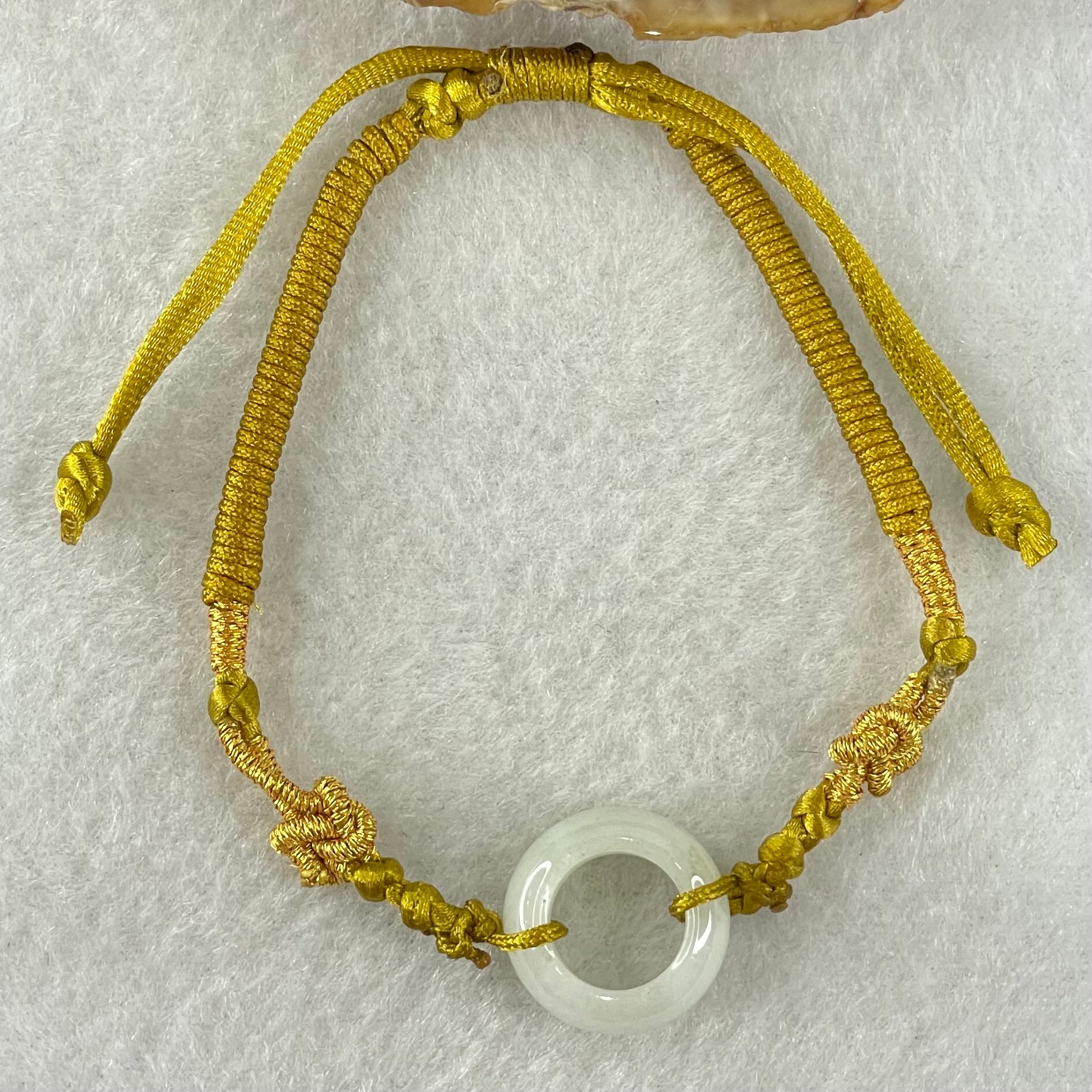 Type A Faint Lavender Jadeite Ping An Kou String Bracelet 3.09g 15.2 by 6.3mm - Huangs Jadeite and Jewelry Pte Ltd
