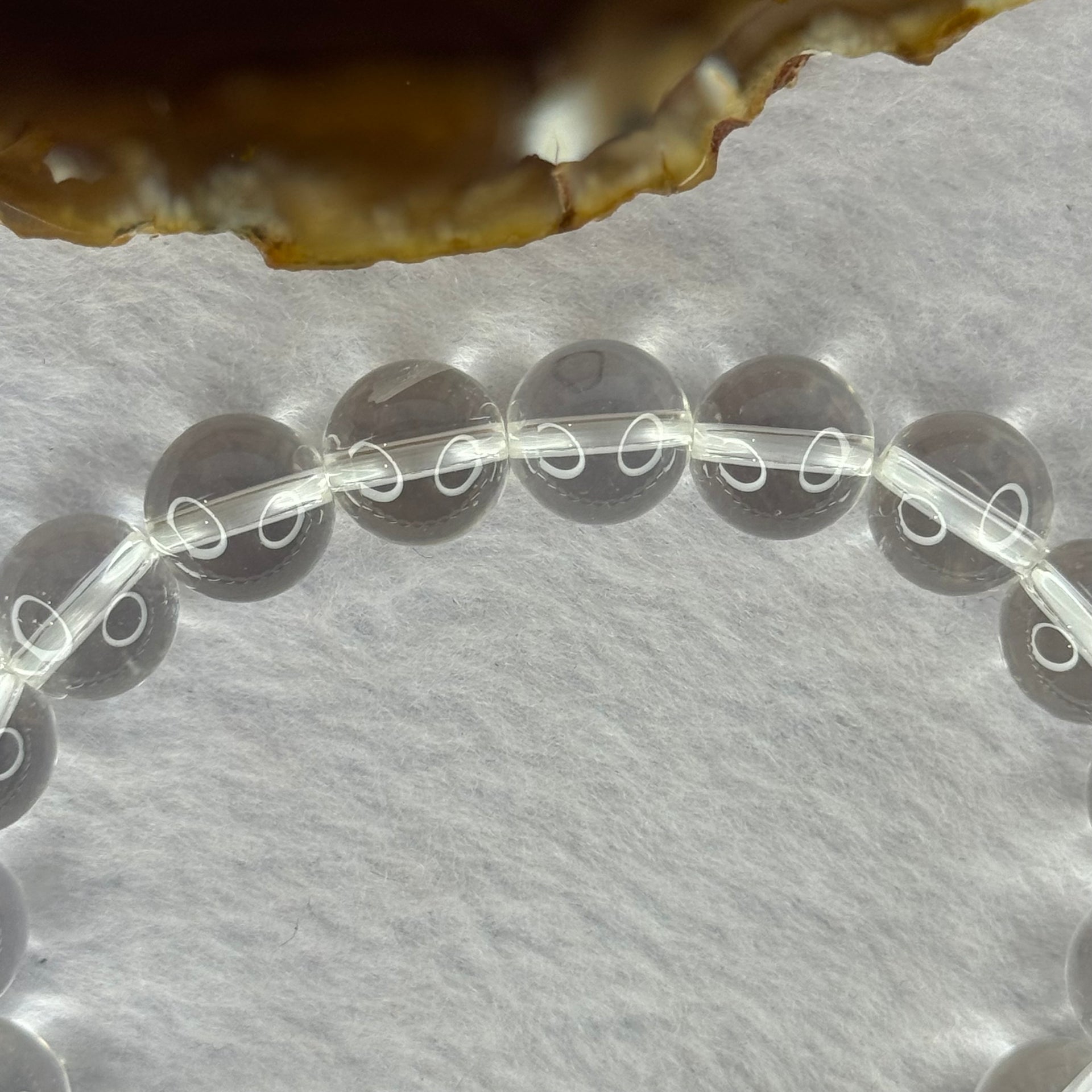 Natural Clear Quartz Bracelet 天然白水晶手链 30.43g 17cm 10.6mm 19 Beads - Huangs Jadeite and Jewelry Pte Ltd