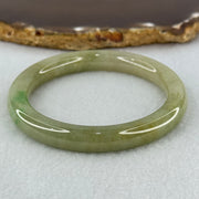 Type A Green with Brown and Emerald Green Patches Jadeite Bangle Internal Diameter 53.5mm 62.07g 9.2 by 8.6mm (Internal Lines) - Huangs Jadeite and Jewelry Pte Ltd
