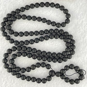 Natural Matt Black Gold King Amber Beads Necklace 天然黑金翁王琥珀项链 20.72g 72cm 6.9mm 108 Beads - Huangs Jadeite and Jewelry Pte Ltd