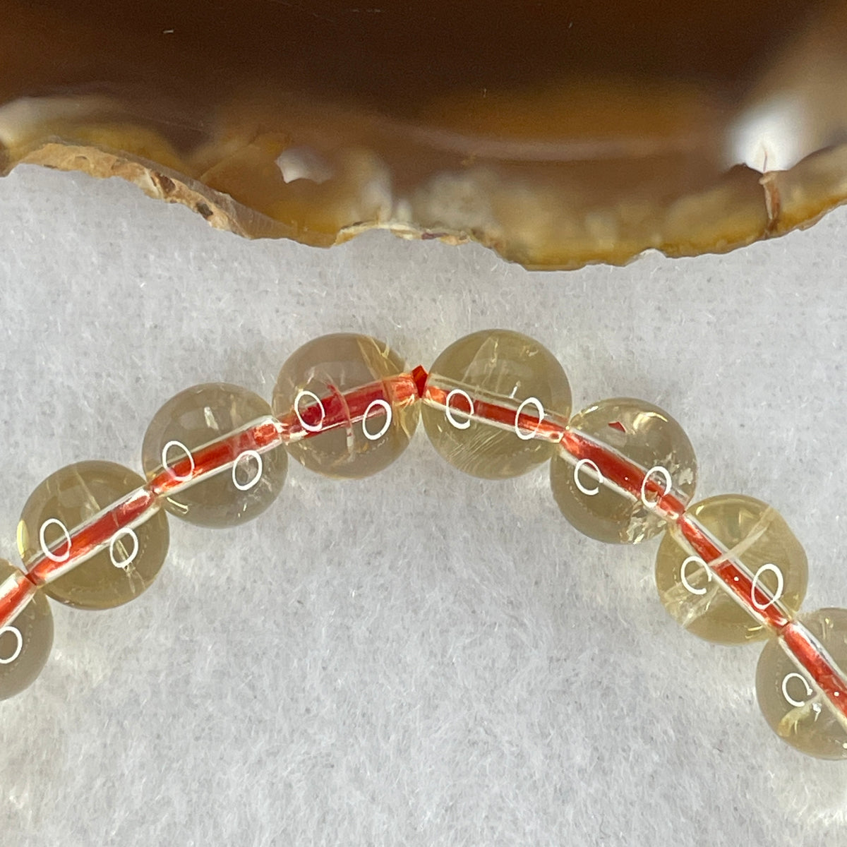 Certified Average Grade Natural Yellow Citrine Crystal Beads Bracelet | 8.8mm Golden Merchant's Stone (20.95g | 17cm Wrist Sizing | 24 Beads)