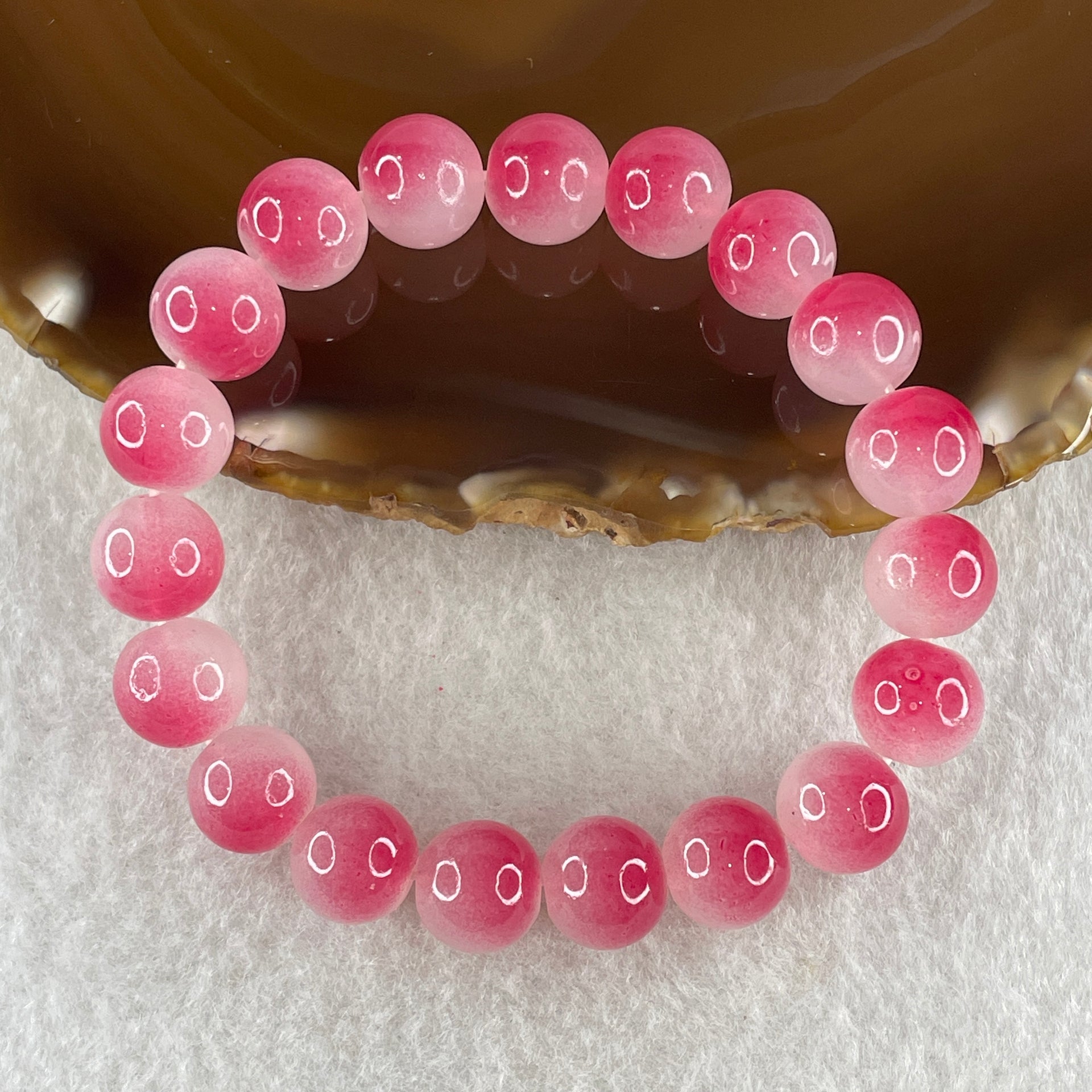 Dyed Agate Faceted Beads Bracelet 26.52g 15cm 10.6mm 19Beads - Huangs Jadeite and Jewelry Pte Ltd