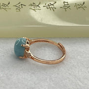 Natural Larimar in S925 Silver Rose Gold Color Ring (Adjustable Size) 2.39g 10.1 by 8.2 by 5.5mm - Huangs Jadeite and Jewelry Pte Ltd