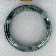 Type A Deep Lavender and Dark Green Piao Hua Jadeite Bangle 69.66g Internal Diameter 57.8mm 13.4 by 9.2mm (Very Slight External Rough) - Huangs Jadeite and Jewelry Pte Ltd