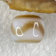 Natural Powerful Tibetan Old Oily Agate Tiger Tooth Daluo Dzi Bead Heavenly Master (Tian Zhu) 2.08g 9.8 by 11.4mm - Huangs Jadeite and Jewelry Pte Ltd