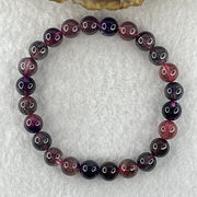 Very Very Good Grade Certified Natural Blackcurrant Super 7 Beads Bracelet | (17.56g | 16cm | 8.2mm x 24 Beads | "Seven Sacred Minerals" Intuition & Abundance Anchor, Feng Shui High-Vibration Power Bracelet) - Huangs Jadeite and Jewelry Pte Ltd