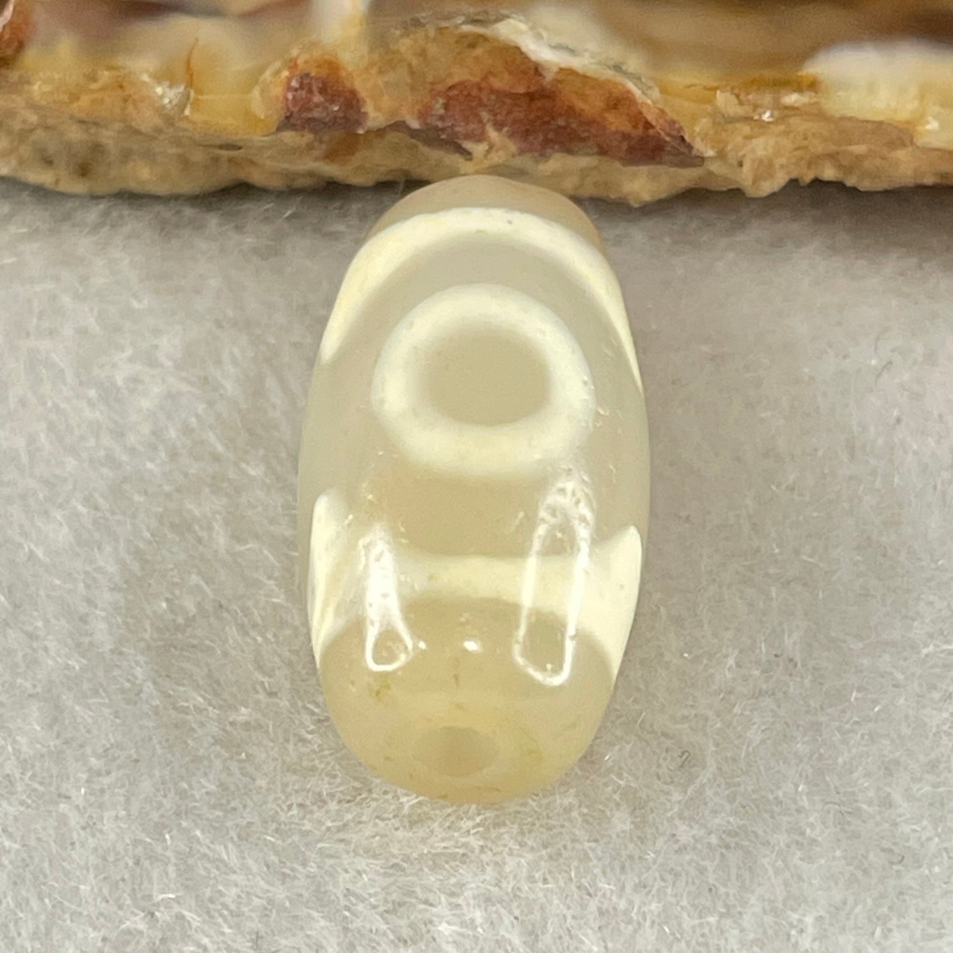 Natural Powerful Tibetan Old Oily Agate 3 Eyes Dzi Bead Heavenly Master (Tian Zhu) 三眼天诛 3.15g 20.0 by 10.5mm - Huangs Jadeite and Jewelry Pte Ltd