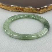 Type A Green with Dark Green  Piao Hua Jadeite Bangle Internal Diameter 51.0mm 25.68g 6.3 by 8.2mm (Slight Internal Line) - Huangs Jadeite and Jewelry Pte Ltd