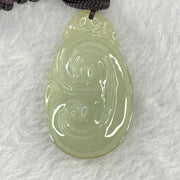 Type A  Green Jadeite Ruyi Pendent 12.13g 35.3 by 22.6 by 8.0mm - Huangs Jadeite and Jewelry Pte Ltd