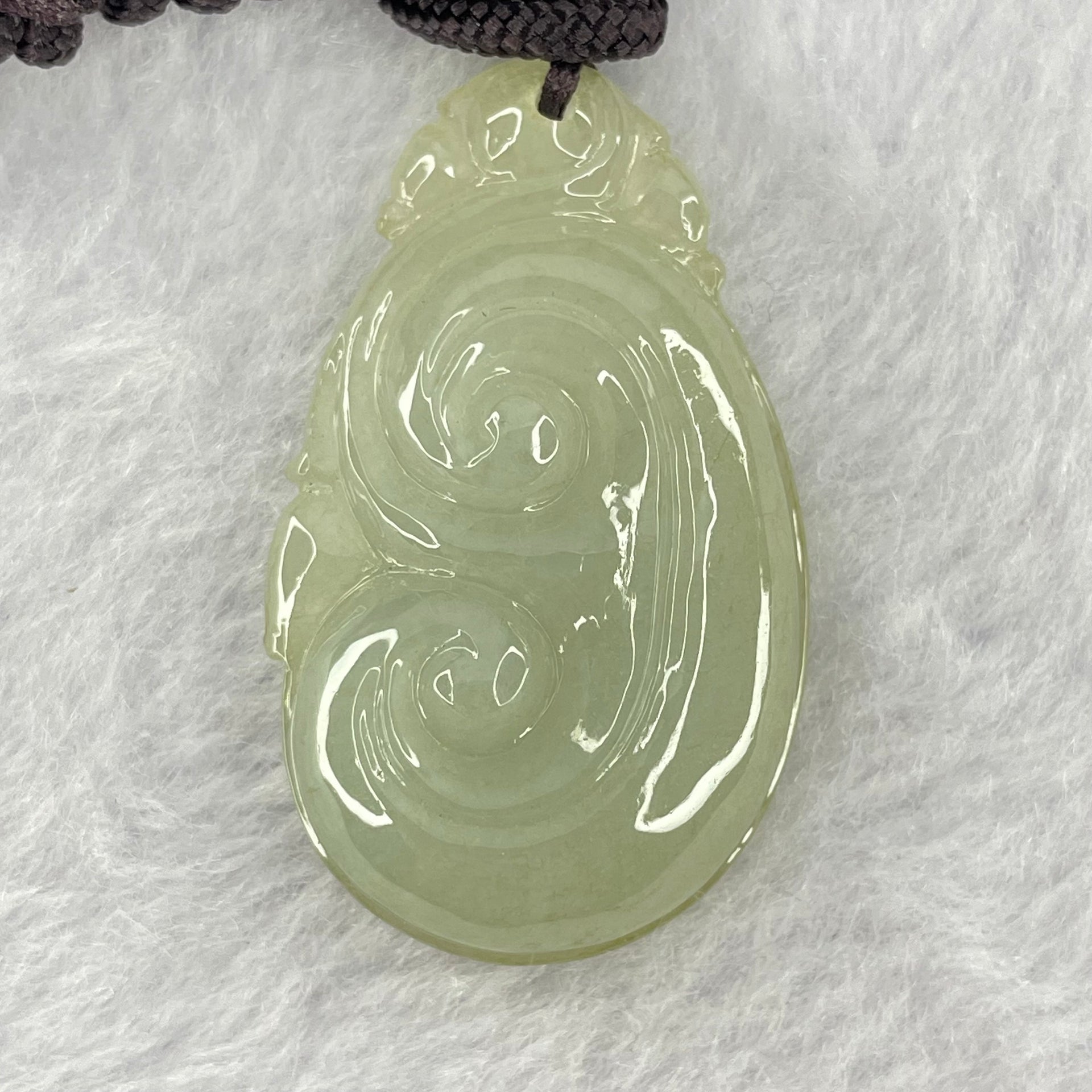 Type A  Green Jadeite Ruyi Pendent 12.13g 35.3 by 22.6 by 8.0mm - Huangs Jadeite and Jewelry Pte Ltd