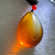 Natural Amber Large Tear Drop Shape Pendent 12.99g 42.5 by 30.8 by 18.0mm - Huangs Jadeite and Jewelry Pte Ltd