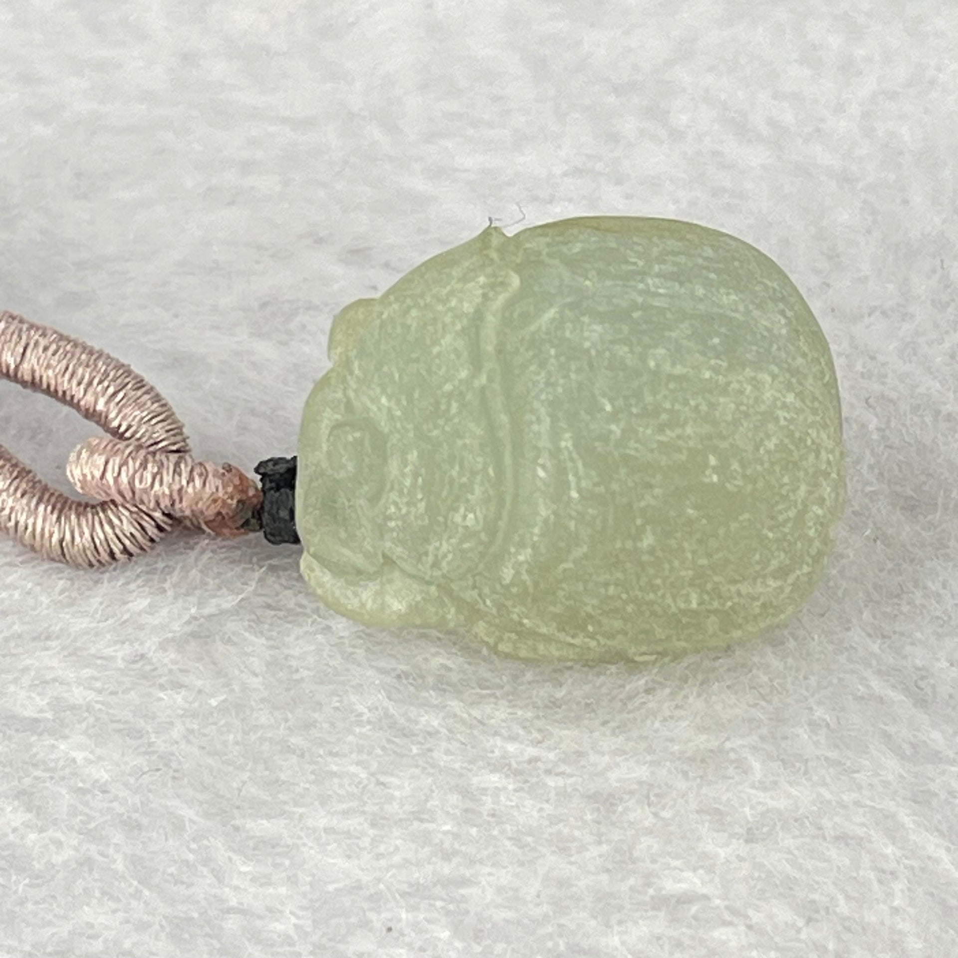 Type A Light Green Jadeite Lady Bug with Coin Pendent 13.02g 21.6 by 19.2 by 14.7mm - Huangs Jadeite and Jewelry Pte Ltd